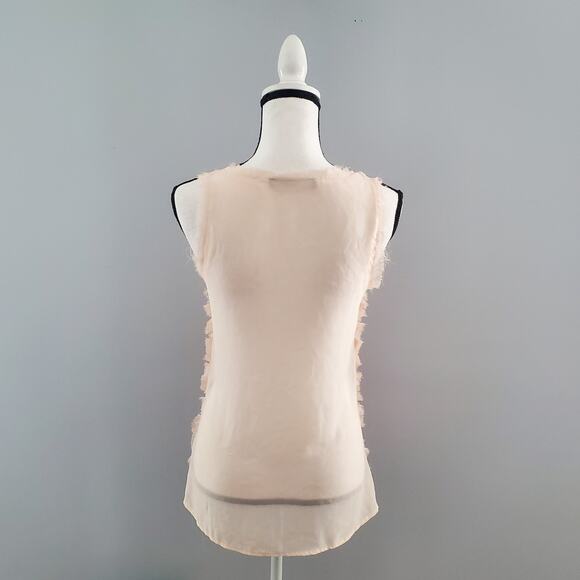 Sugar Lips Pink Sleeveless Sheer Floral Top Blouse S - Picture 2 of 8
